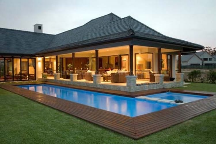 open indoor-outdoor entertainment area